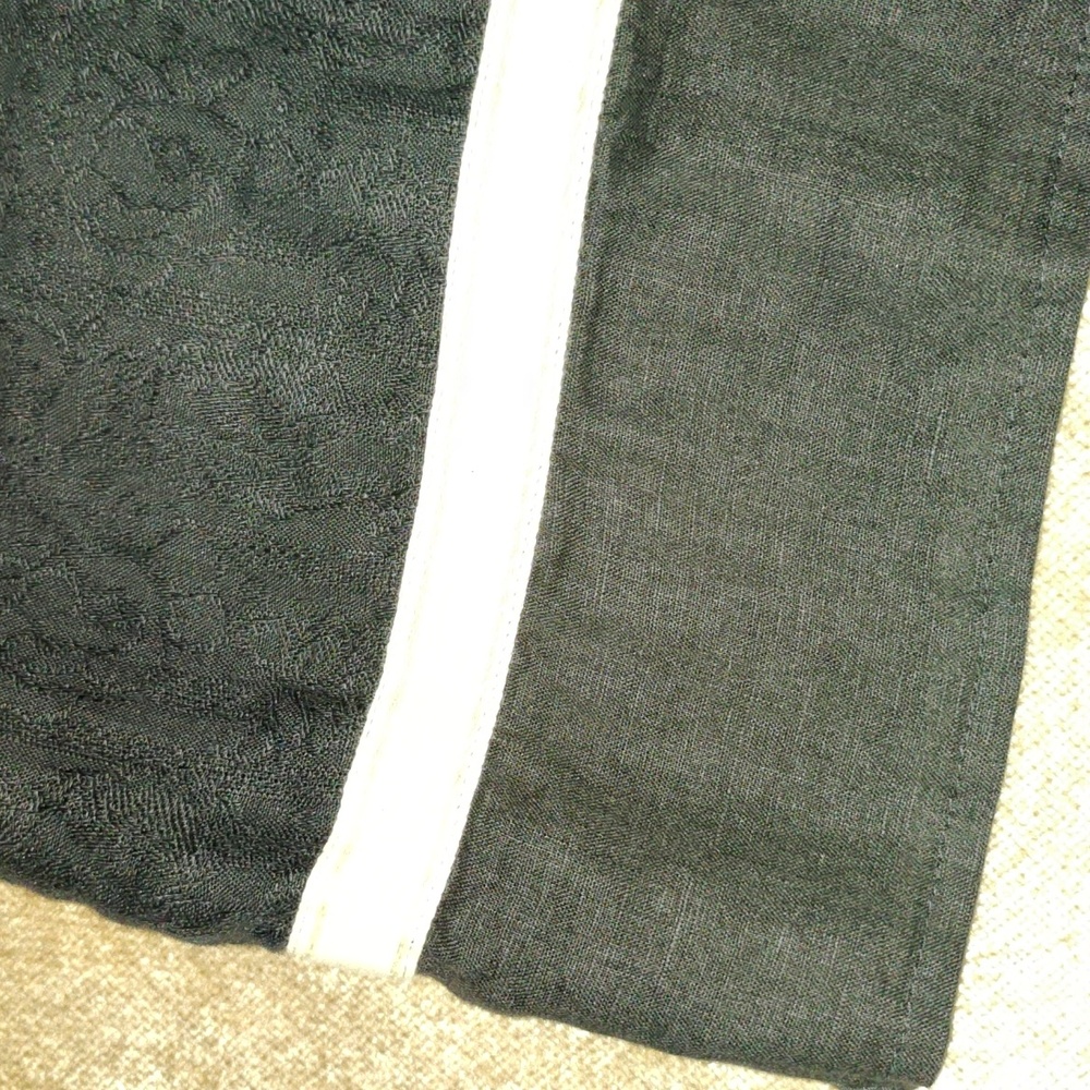Flax short sleeve black jacquard tunic, relaxed fit, Size S - Picture 10 of 11
